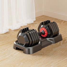 Adjustable Dumbbell Set, 10 In 1 Free Dumbbell For Men And Women, Black Dumbbell For Home Gym, Full Body Workout Fitness, Fast Adjust By Turning Handl (Option: Black And Red)